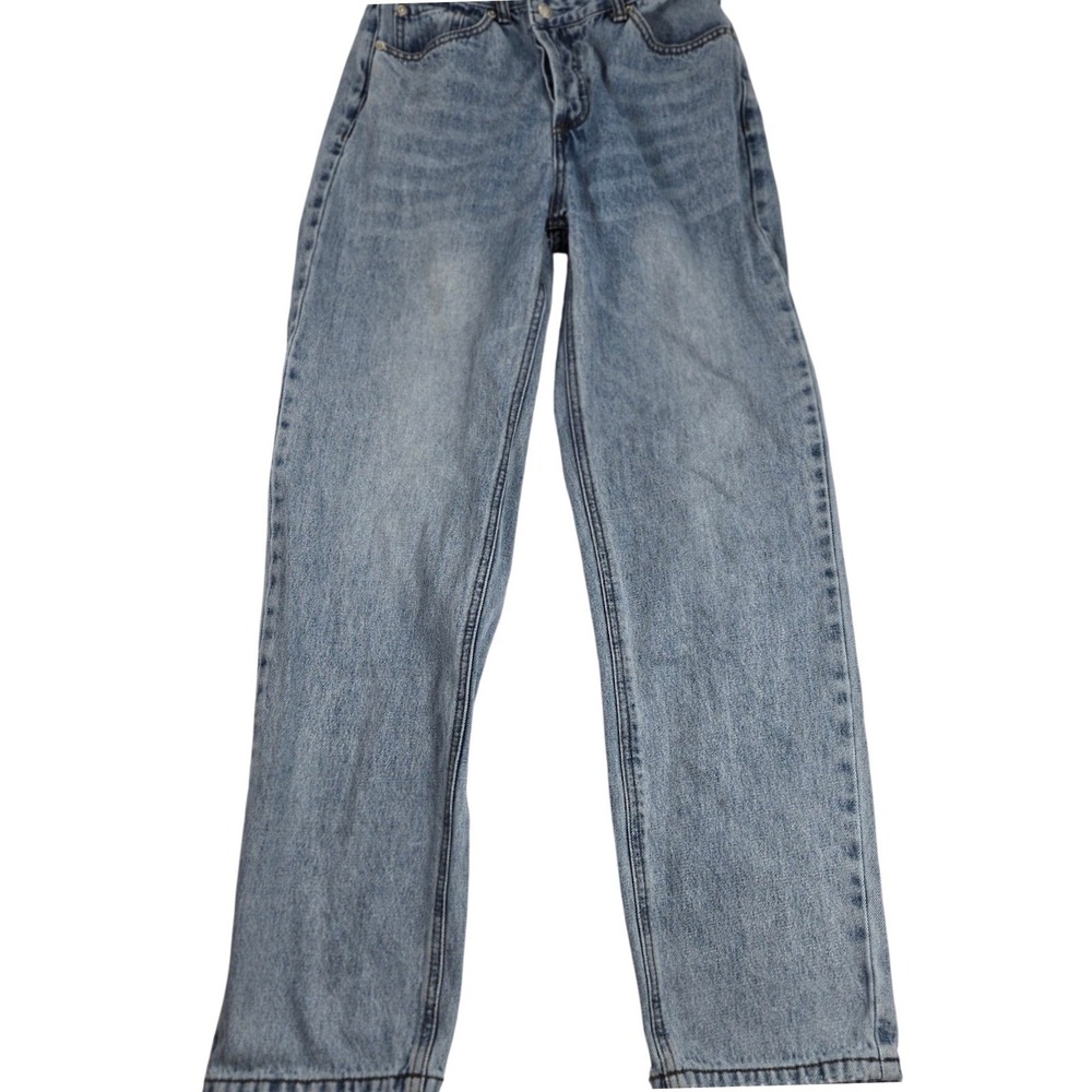 Edikted High Rise Straight Leg Jeans Womens Small Light Wash Y2K Dad Fit Denim‎